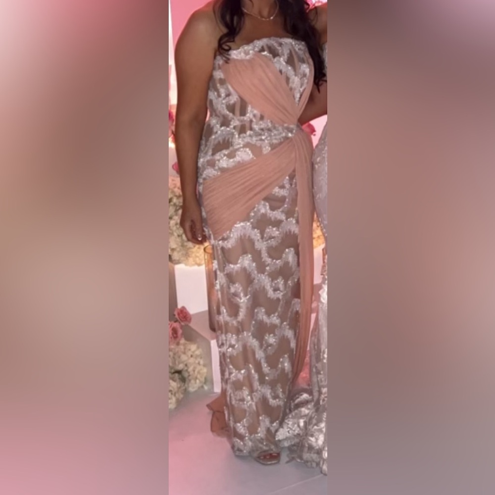 Custom Walter Mendez Atelier strapless embellished corset gown